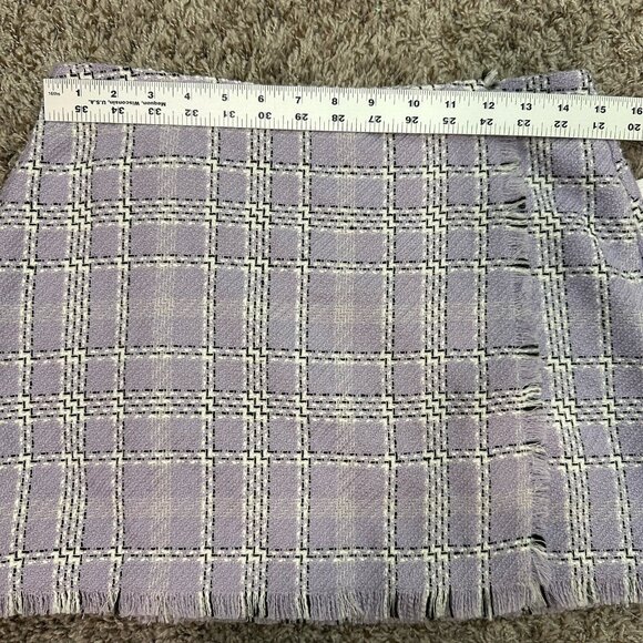 Y2K‎ 90s Purple Tweed Mini Skirt Plaid Coquette Clueless Preppy Classic Med NWT - Picture 5 of 10